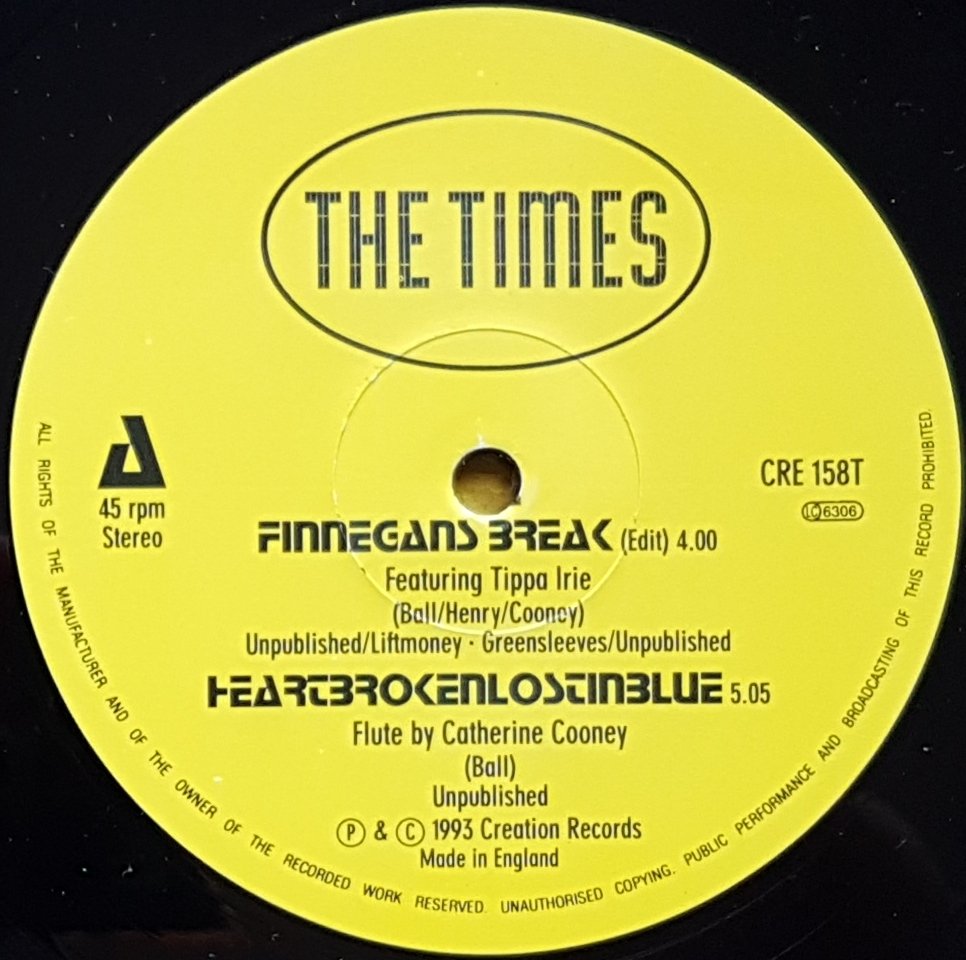 CRE 158TP Finnegans break The Times Label